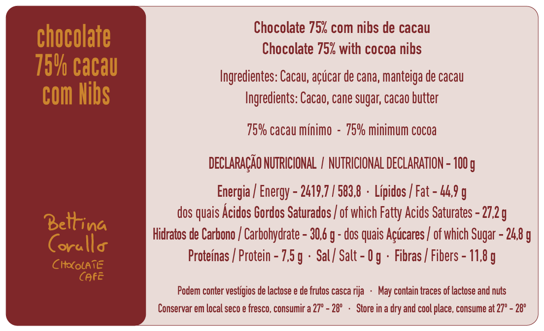 75% COCOA WITH COCOA NIBS