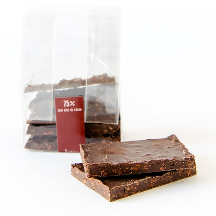 NAPOLITANAS DE CHOCOLATE 75% CACAU COM NIBS DE CACAU