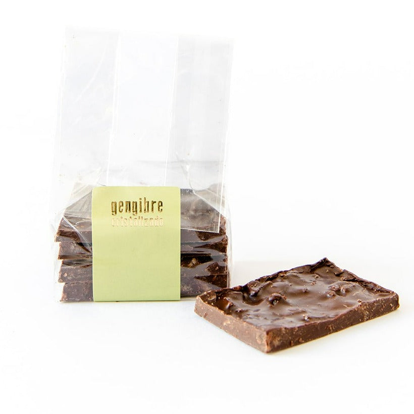 NAPOLITANAS DE CHOCOLATE 75% CACAU COM GENGIBRE CRISTALIZADO