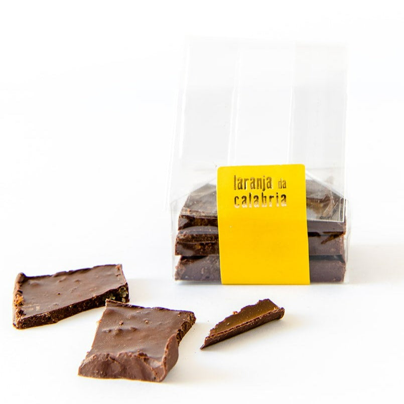 NAPOLITANAS DE CHOCOLATE 75% CACAU COM LARANJA CRISTALIZADA DA CALÁBRIA
